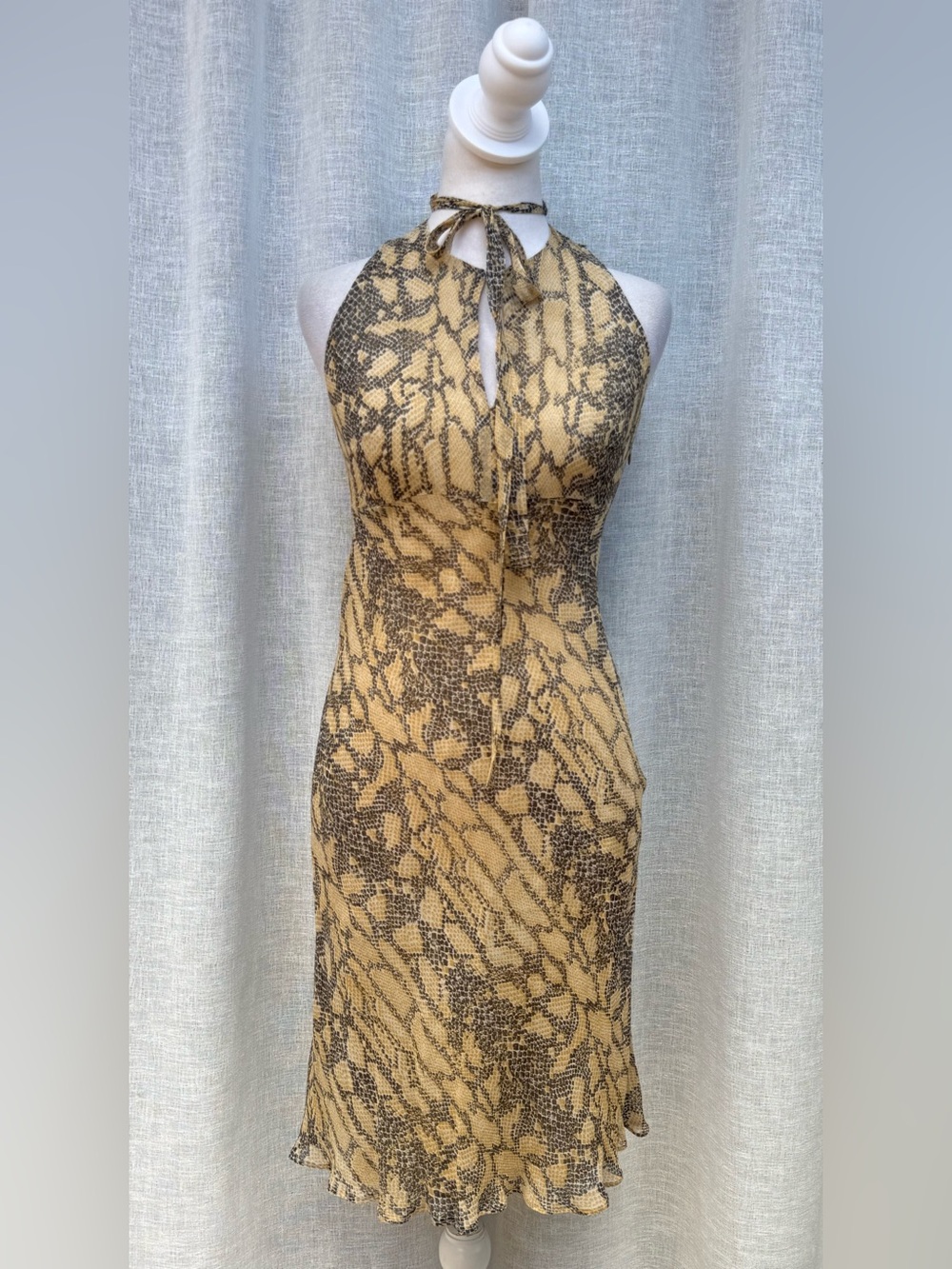 Isabel ardee Python print silk sleeveless mini dress